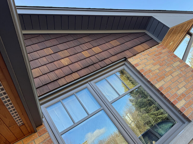 Gable end with cedar siding