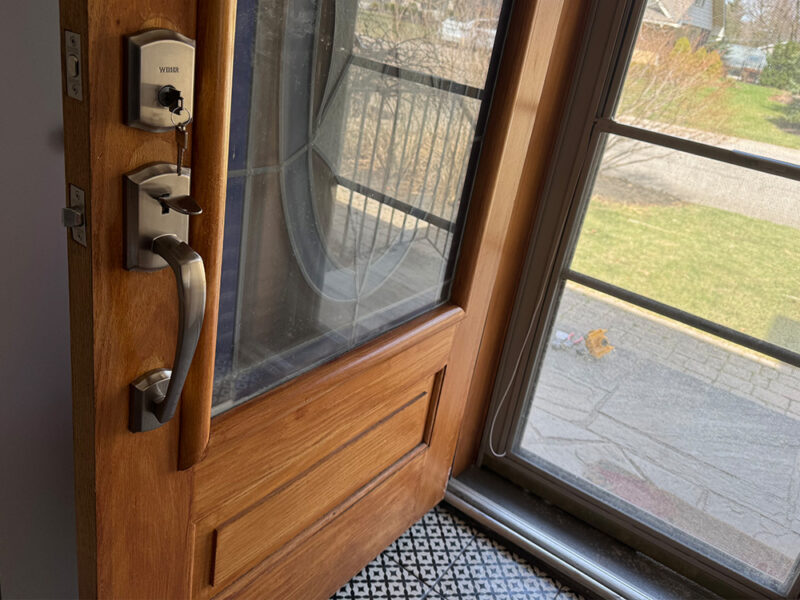 REVIVE Home installed front entry door hardware.