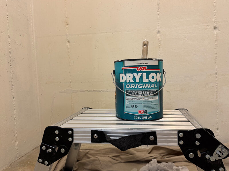 Masonry waterproofing paint added to a cold-room in Guelph